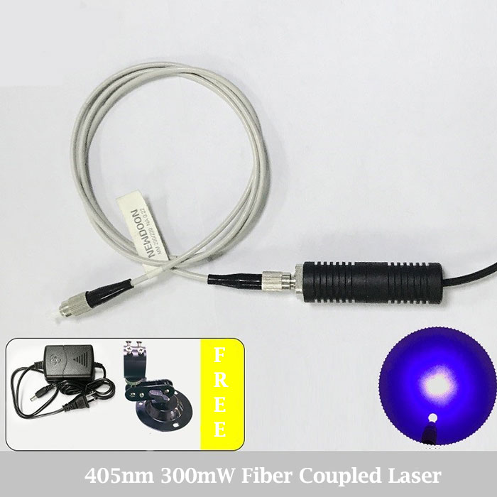 405nm 300mW Azul Láser de fibra acopladaLáser trenzado Diode Module